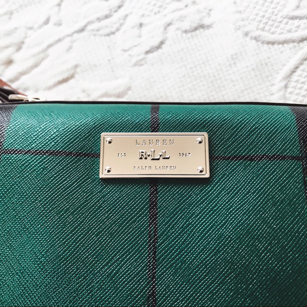 NWOT Ralph Lauren Green Swanfield Cosmetic Bag - Picture 2 of 7